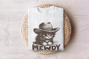 Meowdy Cute Cat, Ranch Life Png, Rod