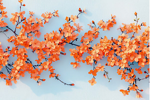 Beautiful orange blossoms against a, a Nature Photo by Lermont51
