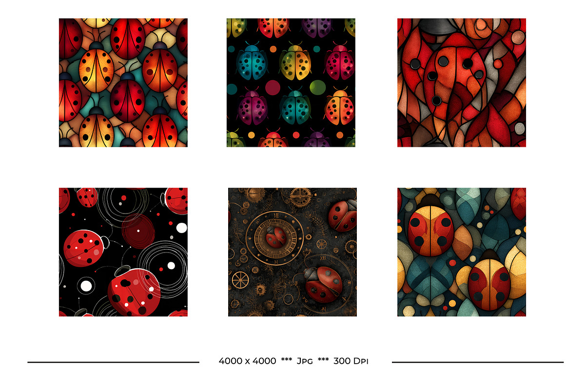Ladybug Retro Art Style Patterns, a Pattern Graphic by karenfoleyphoto (Photo 9 of 11)