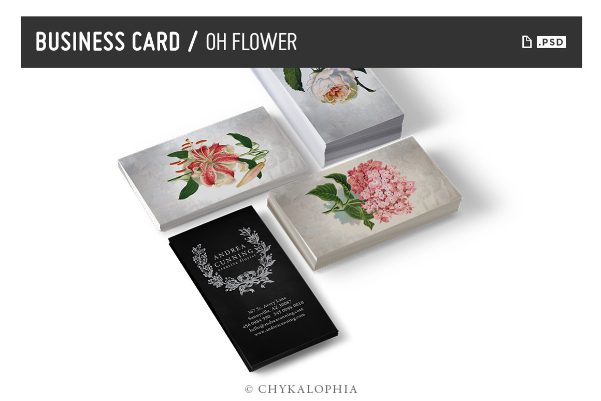 Oh Flower Business Card - PSD, a Business Card Template by theBrandLab.io (Photo 2 of 2)