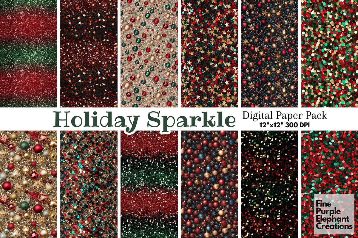 Christmas Holiday Ornament Glitter, a Texture Graphic by Fine Purple Elephant (Photo 1 of 5)