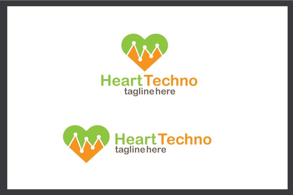 Heart Techno Logo, a Branding & Logo Template by voryu