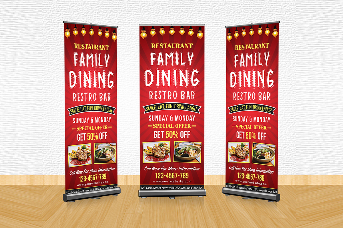 Restaurant Rollup Banner, a Templates & Theme by Creative  designer (Photo 2 of 2)