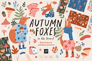Autumn Foxes - Fall Forest clipart, an Animal Illustration by avdnadi (Thumbnail 1 of 11)
