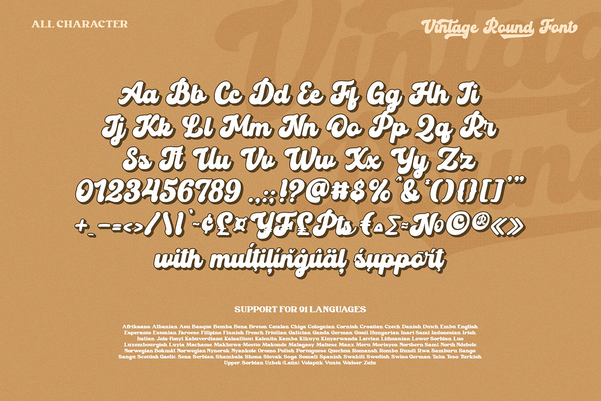 Vintage Round, a Script Font by Vintage Division (Photo 9 of 10)