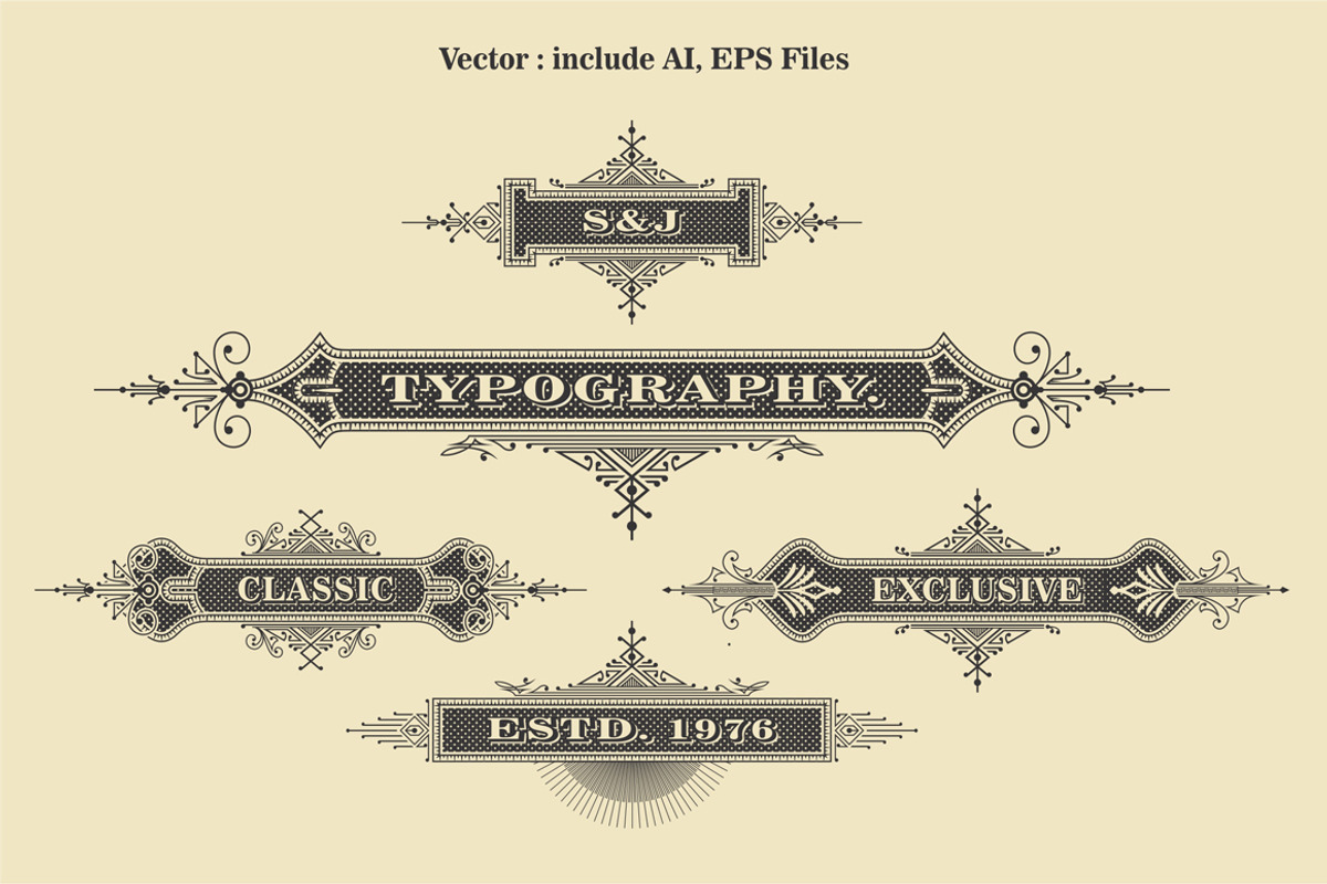 Vintage Vector Elements, an Illustration by G7 (Photo 3 of 5)