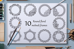 Round Floral Frames