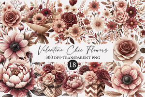 Valentine Chic Flowers Clipart, an Illustration by Designworld