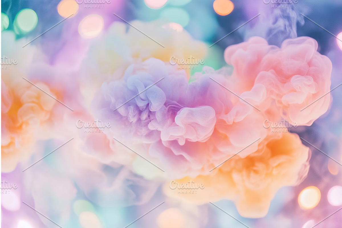 Pastel smoke cloud swirling against, an Illustration by Lermont51