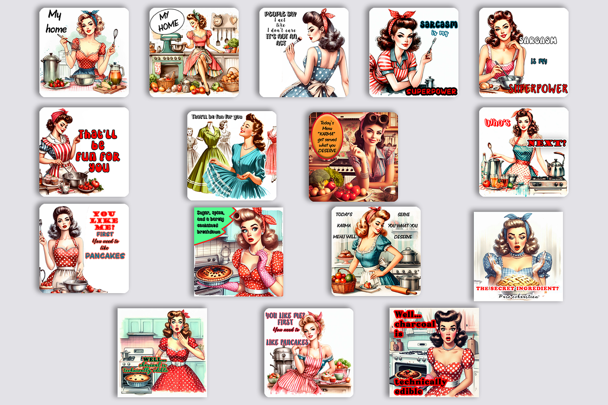 Pin Up Girl Coaster - Sarcastic, a Person Illustration by ElenazlataArt (Photo 7 of 10)