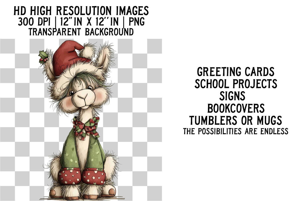 Whimsical Christmas Animals, an Illustration by Craft Nest (Photo 3 of 6)