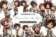 Whimsical Easter Boy Clipart, an Illustration by Black Bird Studio (Thumbnail 1 of 6)