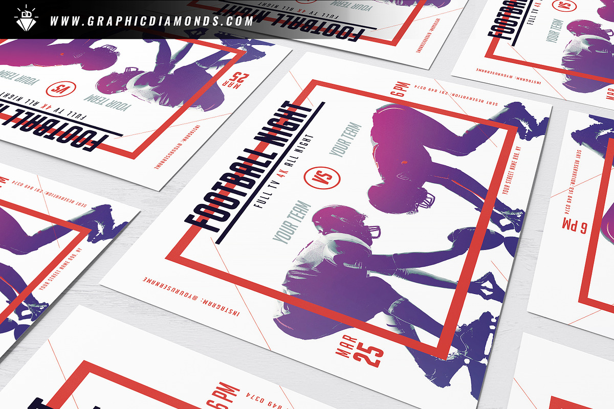 American Football Super Bowl Flyer, a Flyer Template by GraphicDiamonds (Photo 2 of 6)