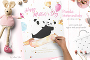 Mother's day Panda Greeting Cards, a Card Template by Catherine Wheel (Thumbnail 3 of 4)