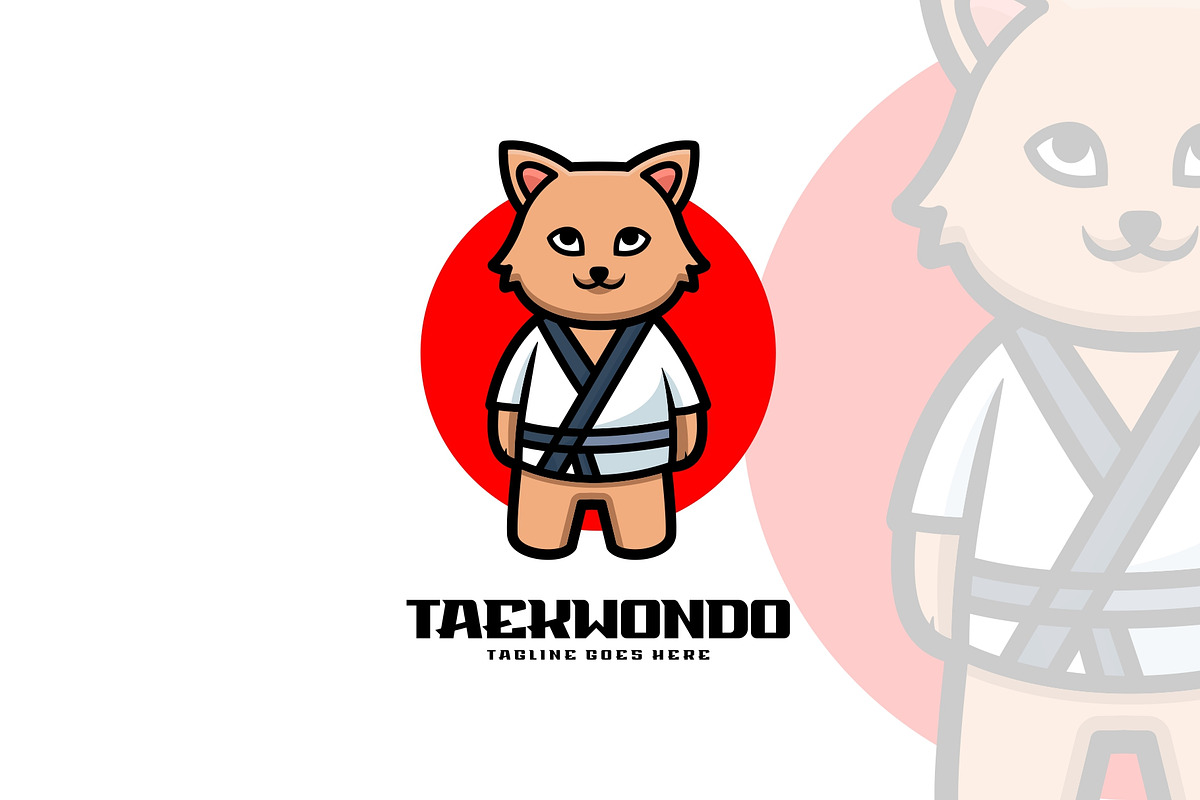 Taekwondo Mascot Cartoon Logo Sty, a Design Template by ModalTampang