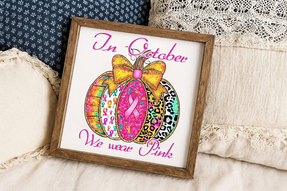 In October We Wear Pink Pumpkin Shir, an Illustration by Libby Wishes (Photo 2 of 6)