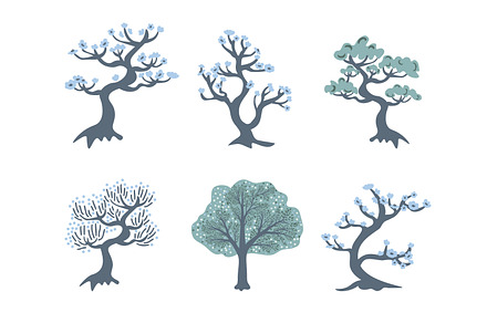 Flowering trees set