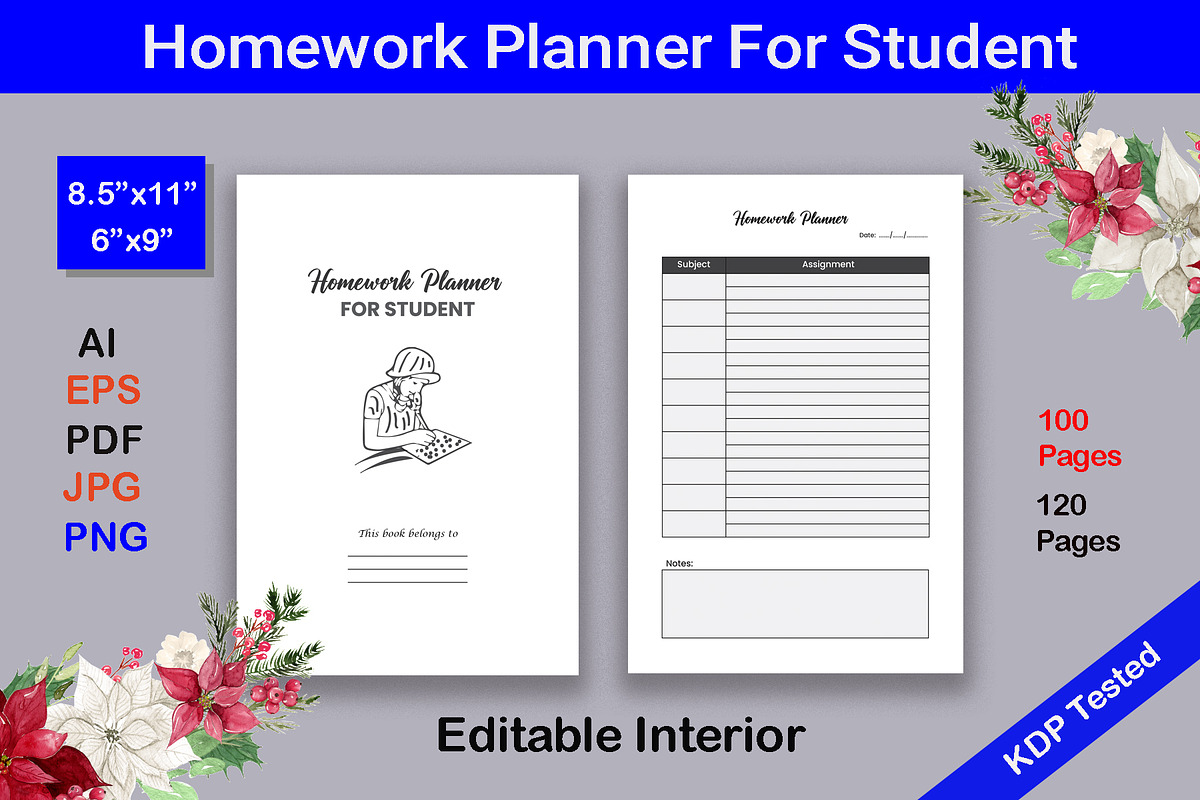 Homework Planner For Student, a Graphic by Hitubrand (Photo 2 of 2)