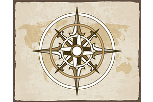 Retro nautical compass. Hand, an Object Illustration by Things for designers