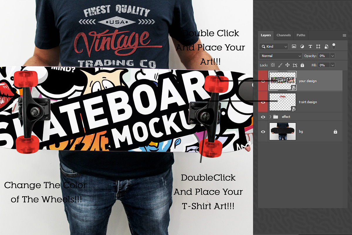 Skateboard Mockup #34, a Shirt Mockup by alexandeerco (Photo 2 of 5)