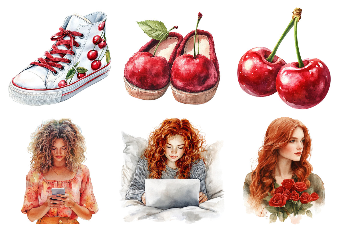Red Cherry Planner Clipart, an Illustration by Daily.Designs (Photo 4 of 5)