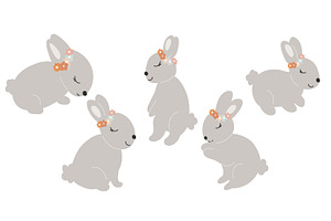 Little Bunnies Spring EasterClipArt