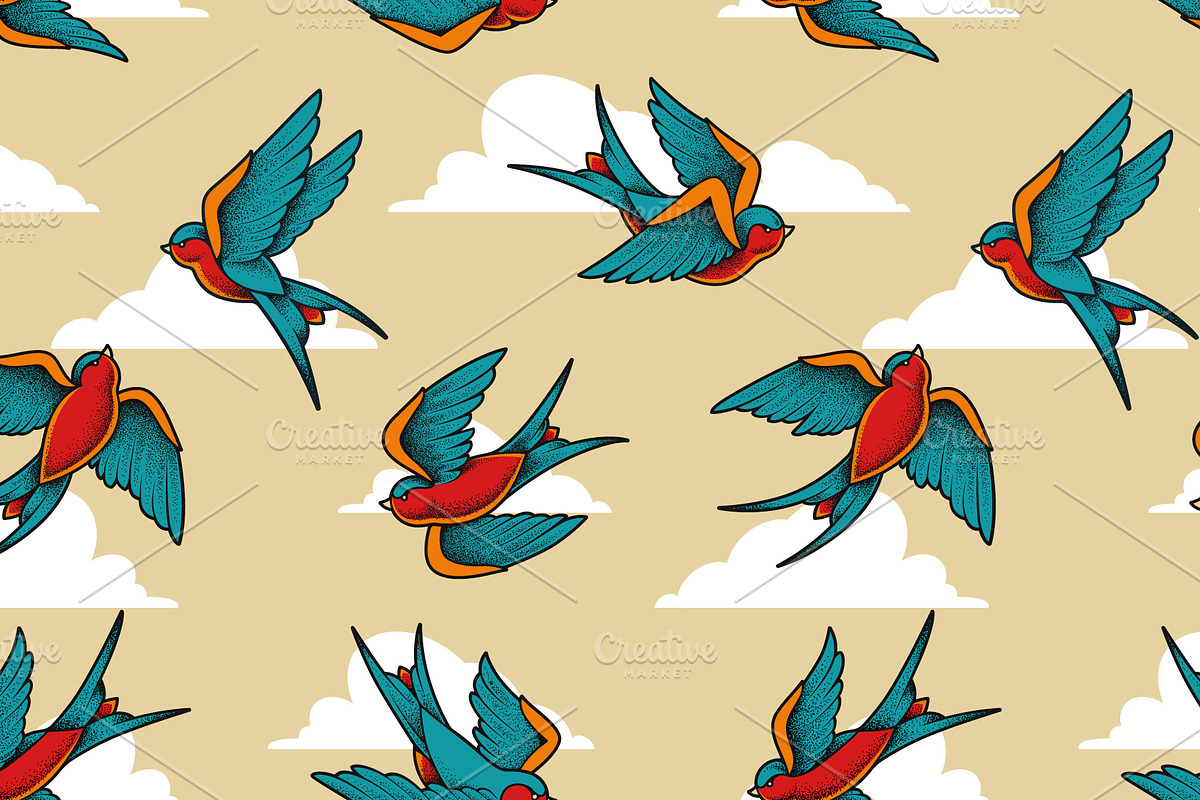 Old School Tattoo Birds, an Animal Illustration by Vecster (Photo 6 of 9)