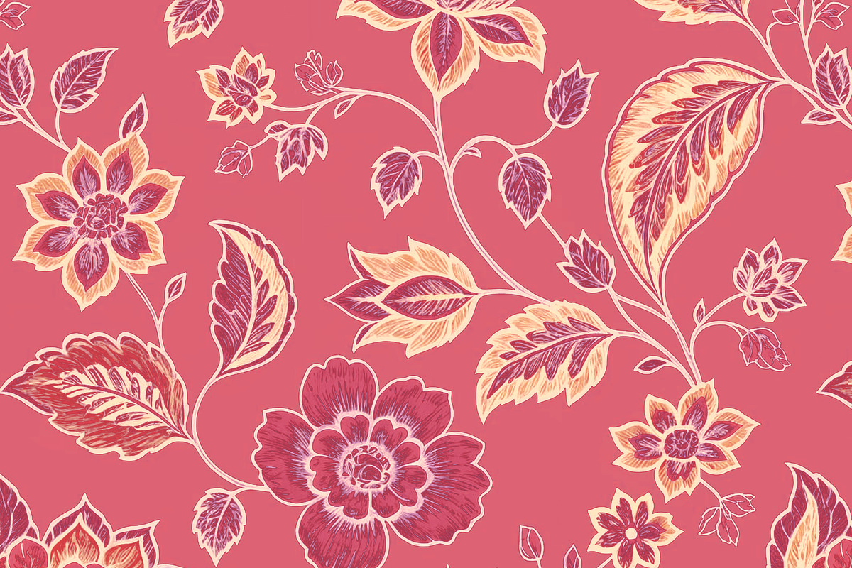 Pink Vintage Floral Seamless Repeat, a Pattern Graphic by Sharon Schwalbe (Photo 4 of 4)