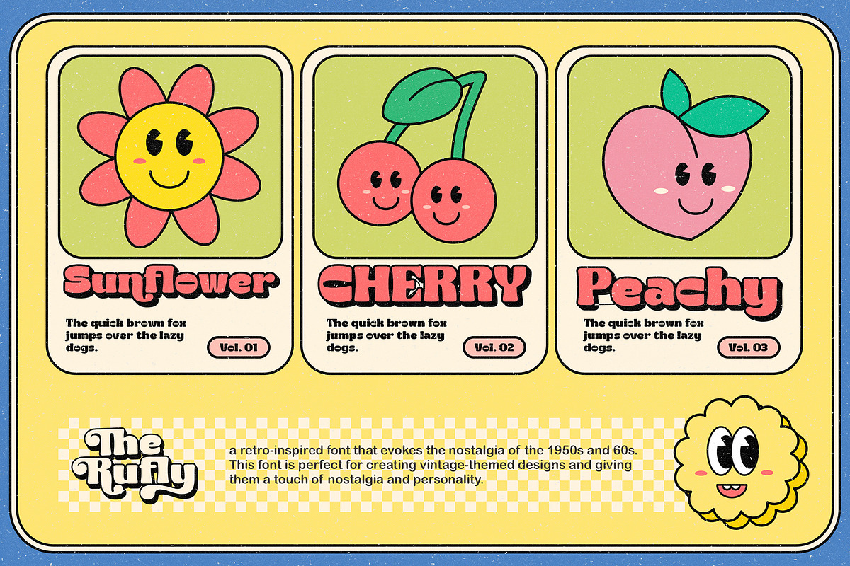 The Rufly - Retro Font, a Sans Serif Font by Graptail (Photo 8 of 9)