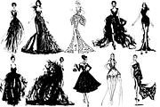 50 beautiful girls in evening dresse, a Decorative Illustration by AnastasiyaOleynik (Thumbnail 7 of 7)