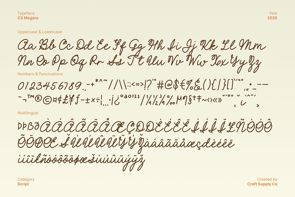 CS Megara – Handwritten Script Font, a Script Font by Craft Supply Co. (Photo 8 of 8)