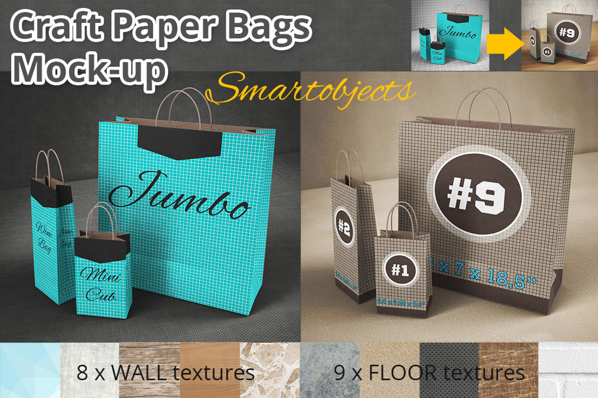 3 Shopping Paper Bags Mockup, a Product Mockup by MockUps Gallery (Photo 1 of 3)