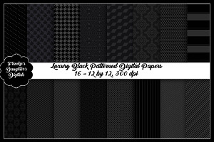 Black Patterned Luxury Digital Paper