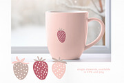 Pink Wild Strawberries, a Pattern Graphic by Mintpoptrend (Thumbnail 3 of 4)