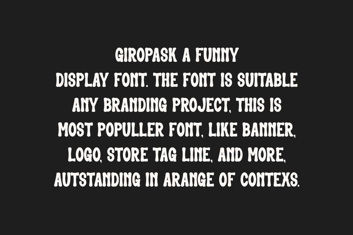 Giropask - Funny Font, a Sans Serif Font by Iqsiart Studio (Photo 2 of 6)