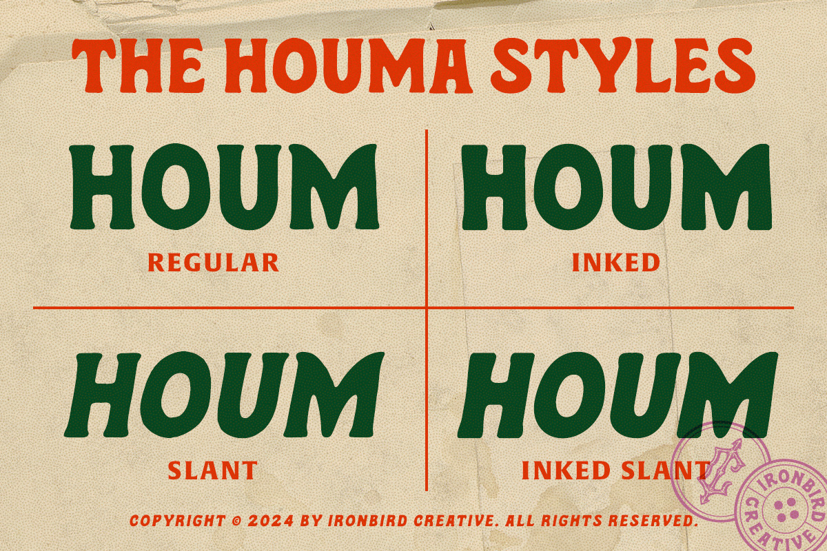 The Houma & Extras!, a Serif Font by IronbirdCreative (Photo 4 of 9)