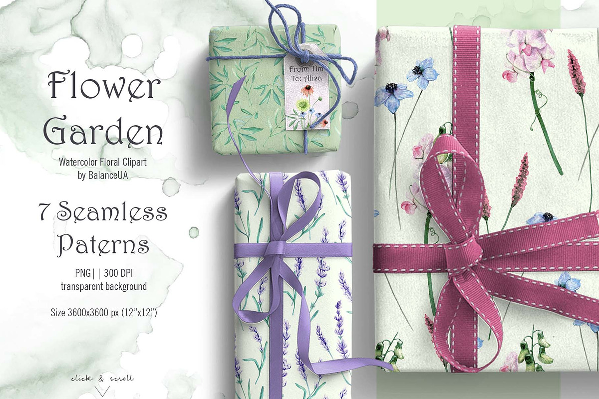 Flowers Watercolor Clipart, a Decorative Illustration by BalanceUA (Photo 15 of 16)
