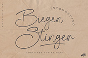 Biegen Stinger - Script Font, a Script Font by NTC Graphic (Thumbnail 1 of 9)