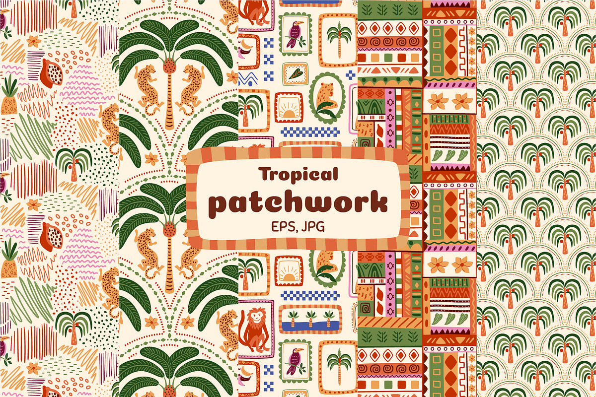 Tropical patchwork patterns, a Pattern Graphic by Tani Kuzminka (Photo 1 of 9)
