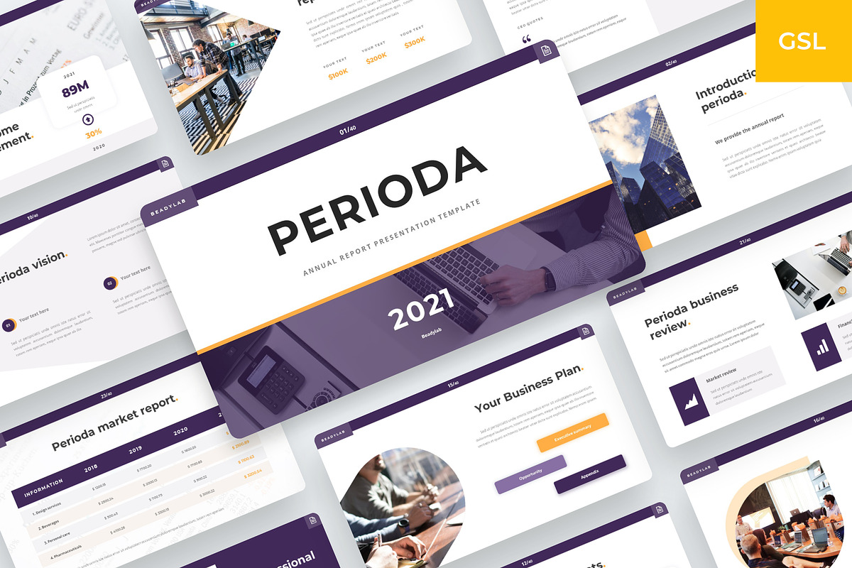 Perioda Annual Report Google Slides, a Presentation Template by BeadyLab (Photo 1 of 6)