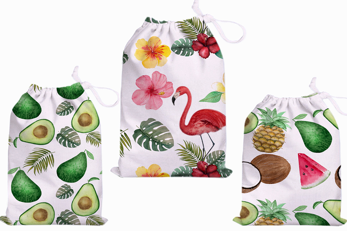 Watercolor Tropical Set, a Food Illustration by Pretty light (Photo 6 of 7)