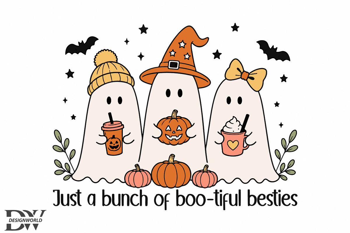 Cute Halloween Ghost PNG, a Seasonal Illustration by Designworld (Photo 1 of 4)
