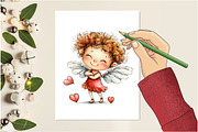 Whimsical Valentines Cupid Clipart, an Illustration by Design Market (Thumbnail 4 of 5)