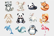 Watercolor Animal Clipart, a Seasonal Illustration by Design Market (Thumbnail 4 of 5)