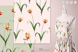 SPRING FLOWERS SEAMLESS PATTERNS