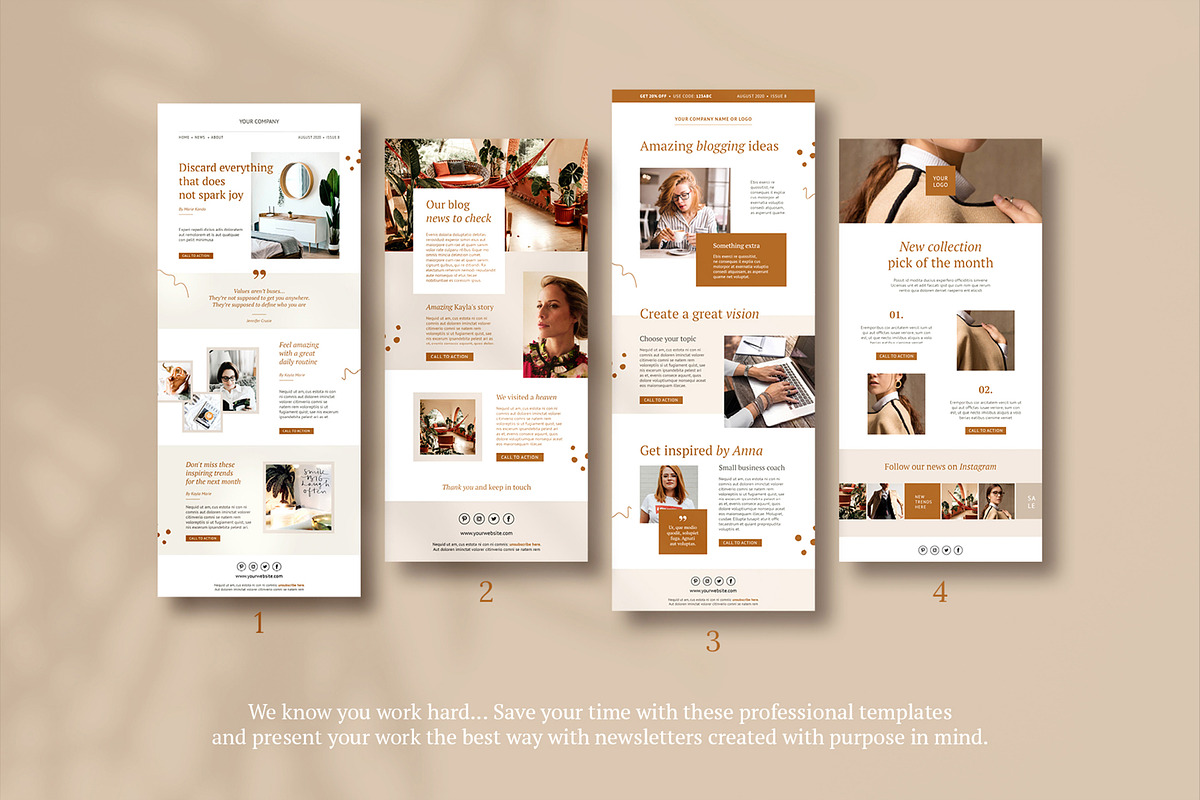 Newsletter / CANVA, PS, INDD / Kayla, an Email Template by Mirazz (Photo 5 of 13)
