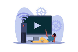 Multimedia Remote control, a Technology Illustration by YummyBuum