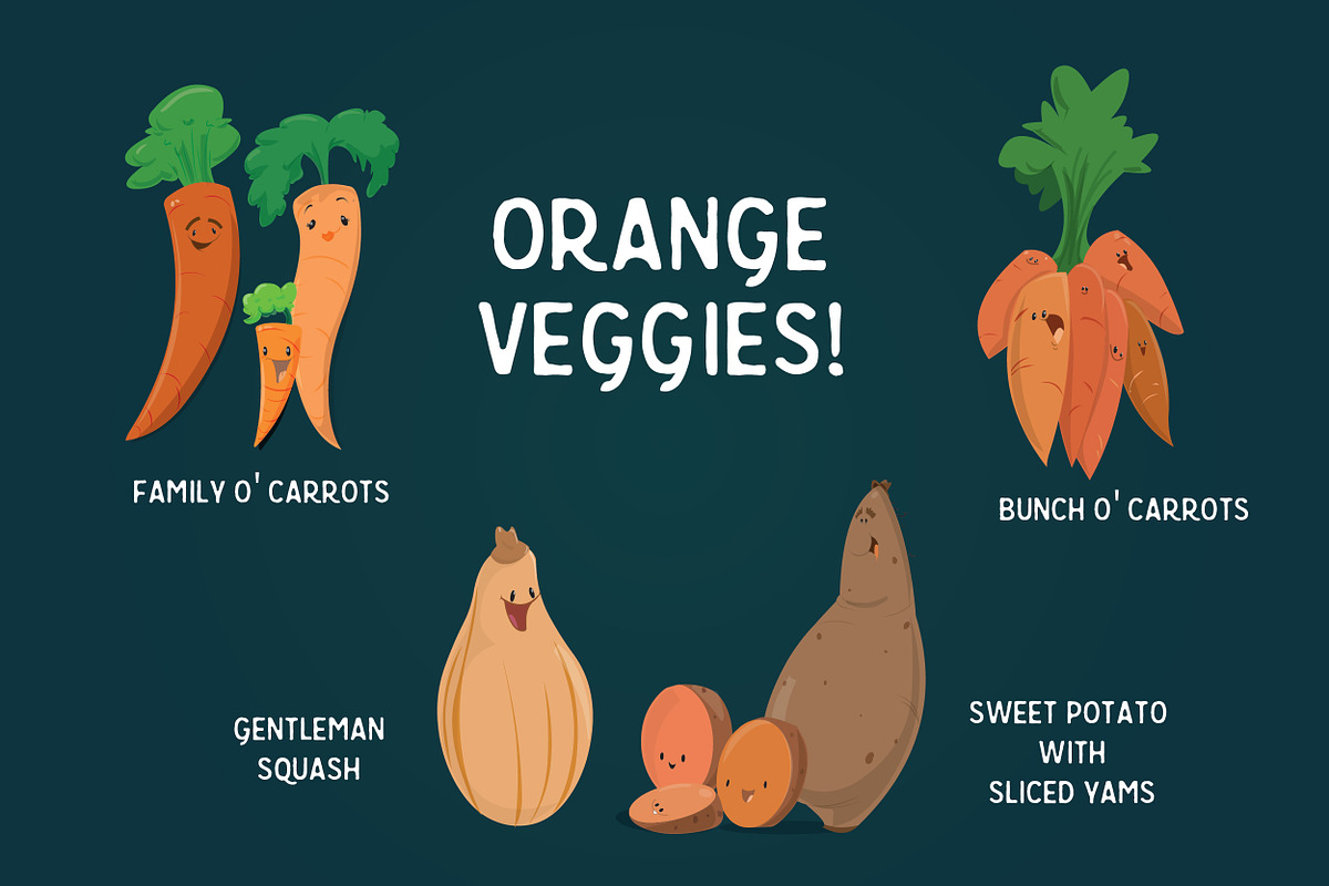 Cartoon Illustrated Vegetable Foods, an Illustration by Rainy City Press (Photo 2 of 5)