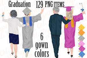 Graduation Clipart,Graduation gowns