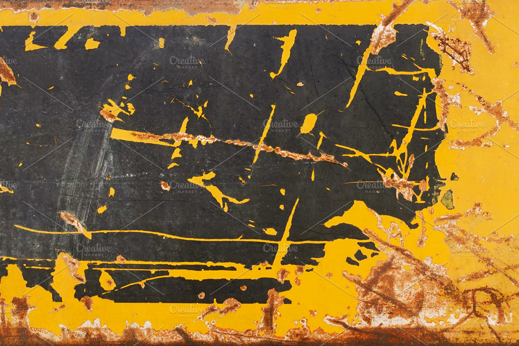 Scratched Grungy Label Rusty Metal, a Background Photo by sirylok